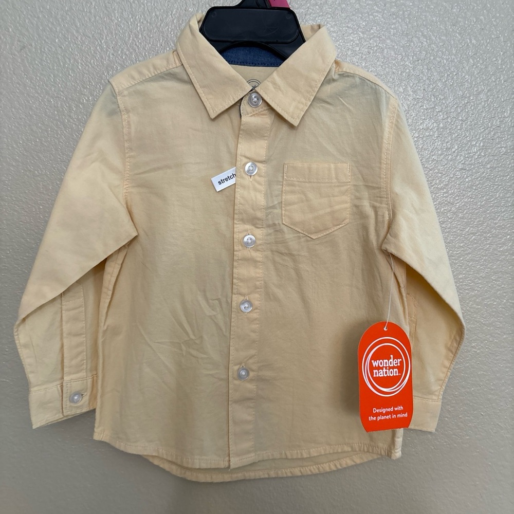 Toddler boys Collared  long sleeve button up shirt